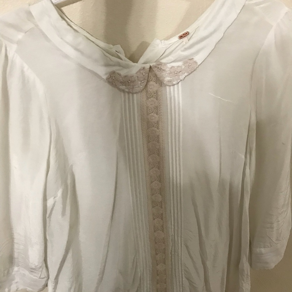 Cream free people blouse